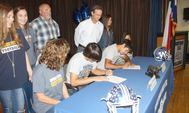Wortham Athletes Sign Letters of Intent to Play College Football
