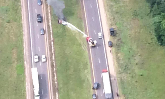 Fiery Crash on the Interstate Near Dew, Texas