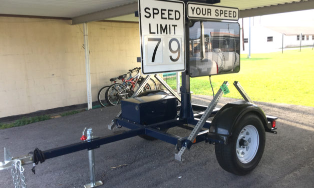 Watch Your Speed:  One of Two New Signs Arrive in Fairfield