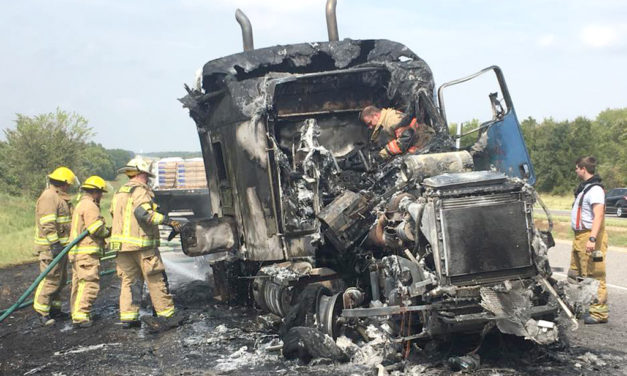 Fire Stalls Traffic on I-45