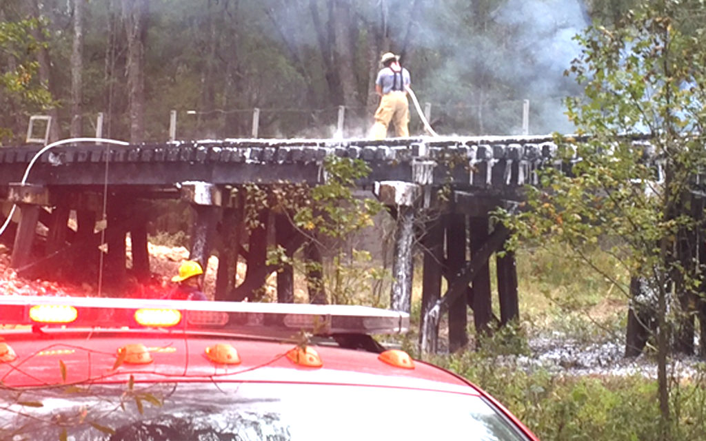 Train Trestle Catches Fire on Halloween Near Oakwood
