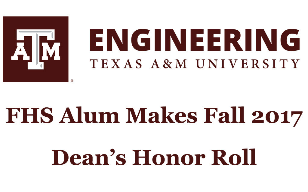 Fairfield Alum Makes Dean’s Honor Roll at Texas A&M