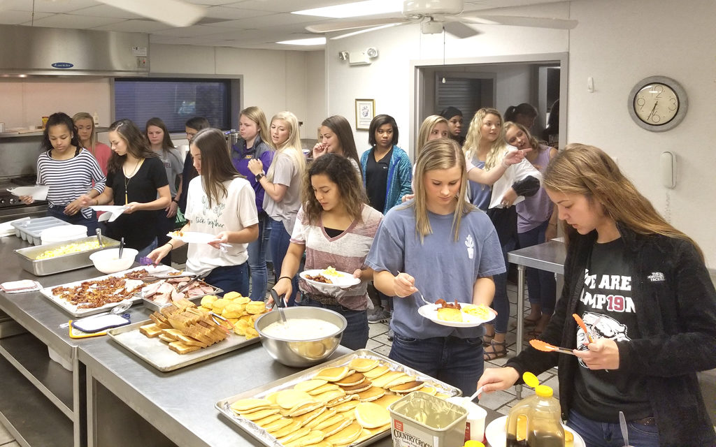 Lettering Lady Eagles Treated to Breakfast by Calvary Baptist