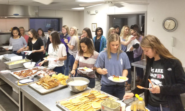Lettering Lady Eagles Treated to Breakfast by Calvary Baptist