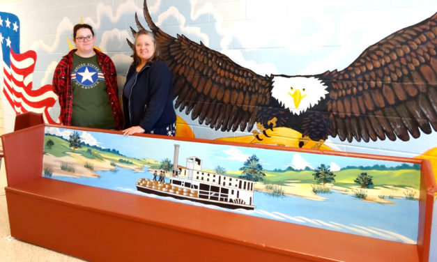 Newest Painted Pew Features Trinity River Steamboat