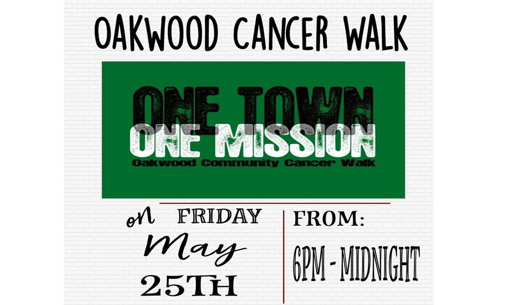 Oakwood Cancer Walk This Friday, May 25th