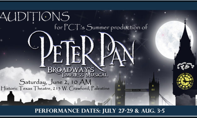 Auditions for Peter Pan June 2nd at Palestine Theatre