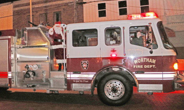 Santa Visits With Children In Downtown Wortham, Texas