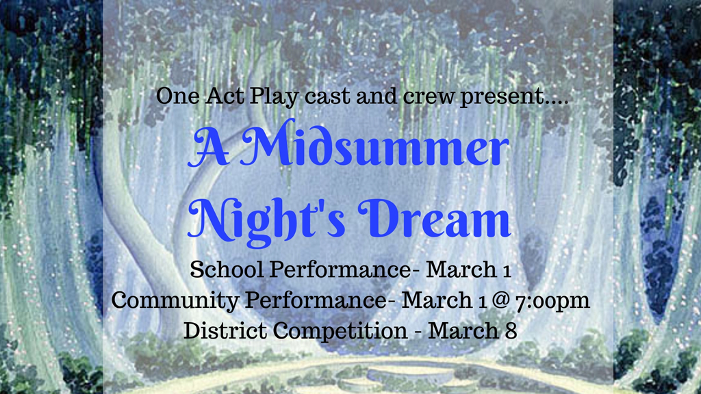 FHS One Act Play to Perform Shakespeare for District Meet