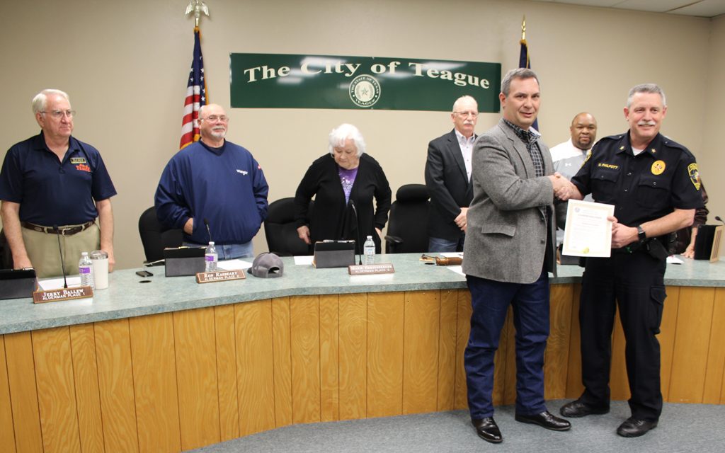 Courage and Commitment of Officer Recognized by City of Teague