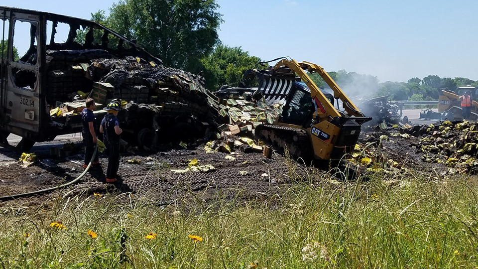 18-Wheeler Fire Shuts Down Interstate