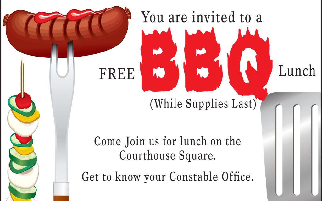 Constables Host FREE BBQ Lunch on Monday, July 22nd