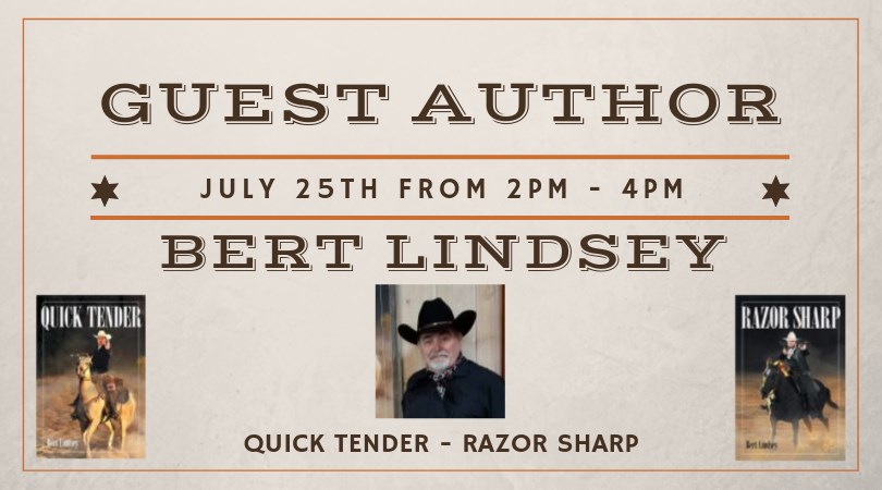 Meet Western / Romance Novelist Bert Lindsey at Book Signing July 25th
