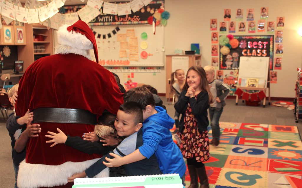 Santa and Lions Club Elves Visit Fairfield Elementary