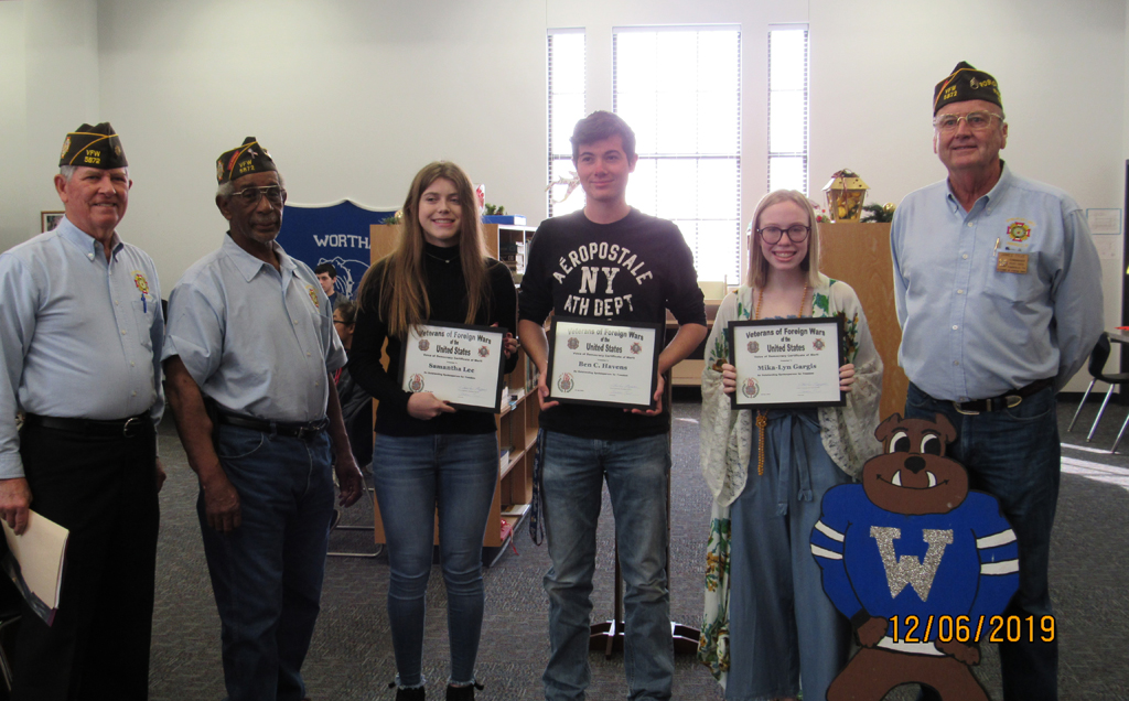 Wortham Students Named Voice of Democracy Winners