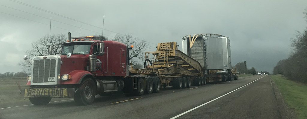 Traffic Slowed For Over-sized Load