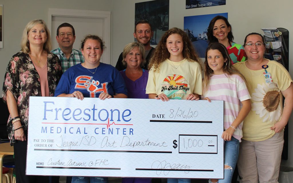 THS Art Students Recipient Of Big Check From Freestone Health CLinic