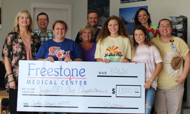 THS Art Students Recipient Of Big Check From Freestone Health CLinic