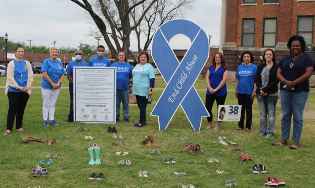 Shoes Display on Courthouse Brings Home Importance of Child Abuse Prevention