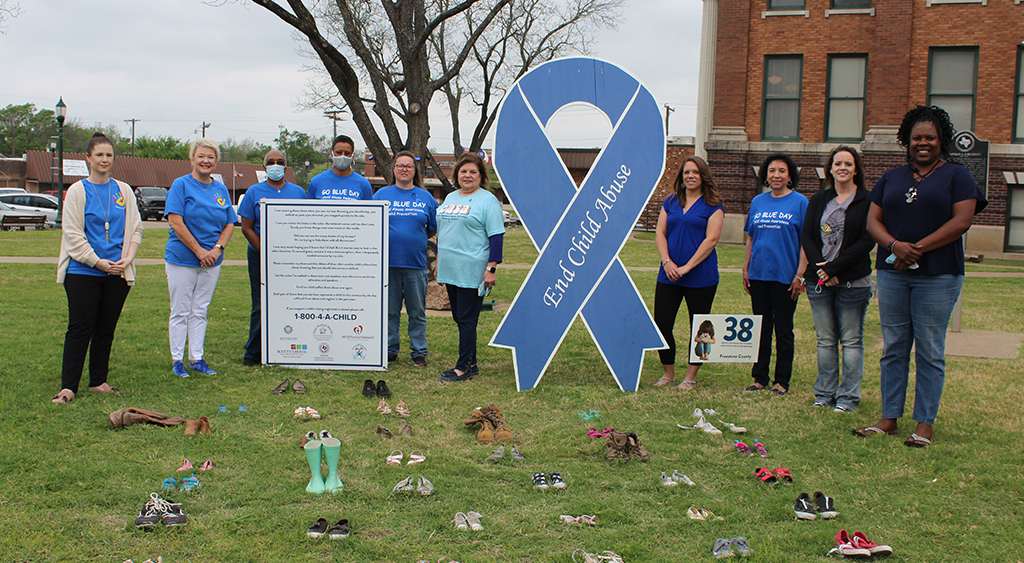Shoes Display on Courthouse Brings Home Importance of Child Abuse Prevention
