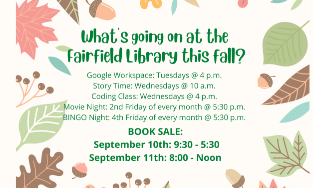 Fairfield Library Happenings:  Book Sale, Movie Night, Coding and more!