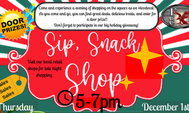 Sip, Snack & Shop this Thursday, December 1st in downtown Fairfield