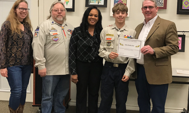 Ninth Grader Recognized During Fairfield ISD School Board Meeting