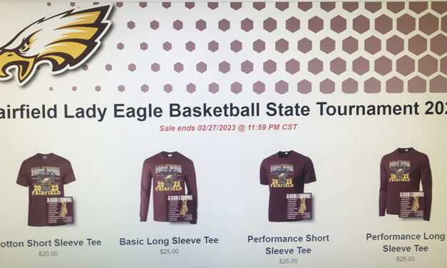 Get your State Tournament T-shirt ad Support the Fairfield Lady Eagles!