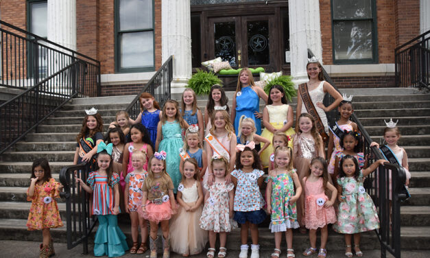 Twenty-five Young Ladies Walk the Sidewalk to Compete for Little Miss Peach 2023