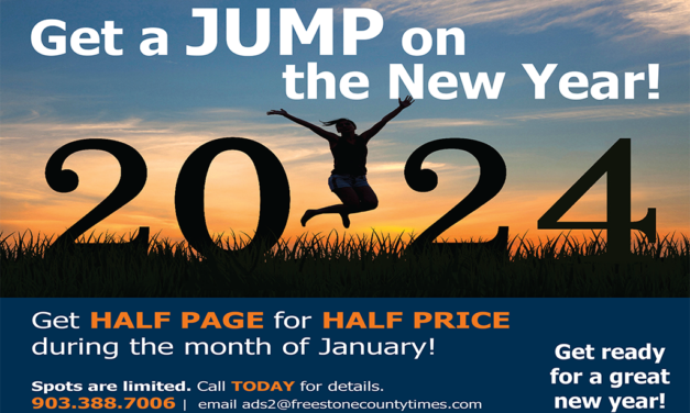 Get Ready for a Great New Year with a HALF PAGE ad for HALF PRICE