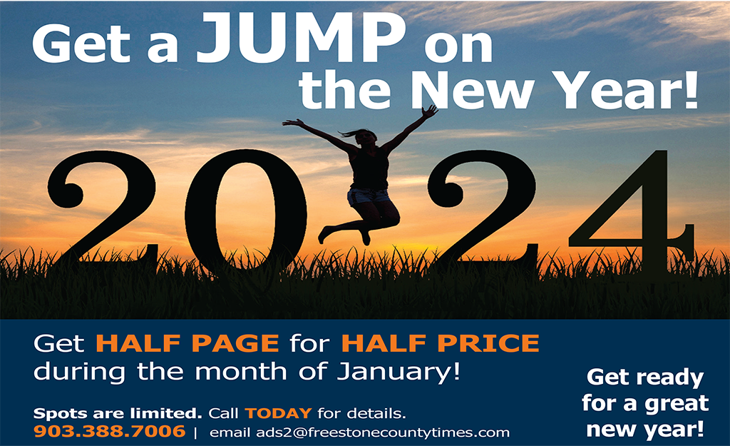 Get Ready for a Great New Year with a HALF PAGE ad for HALF PRICE