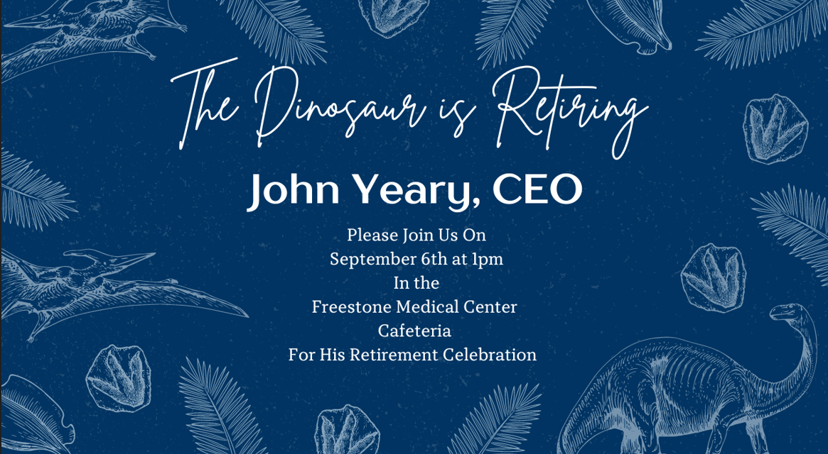 Retirement Party for Outgoing CEO on Friday, Sept. 6th