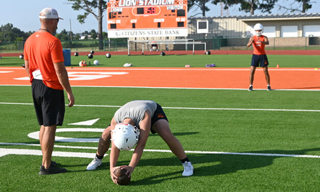 Teague Lions Volleybll & Football Teams Run Through Drills in Preparation for Fall Season