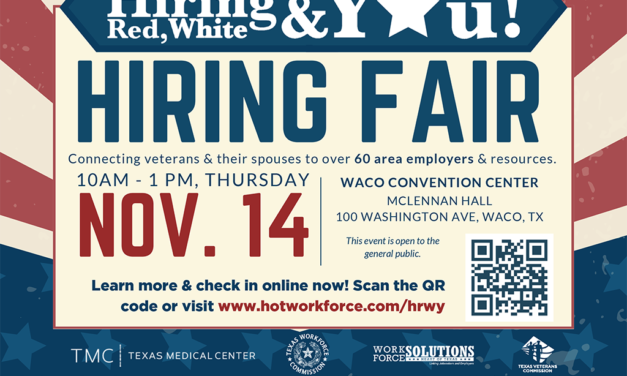 Hiring Red, White & You! at Waco Convention Center Next Thursday, Nov. 14th