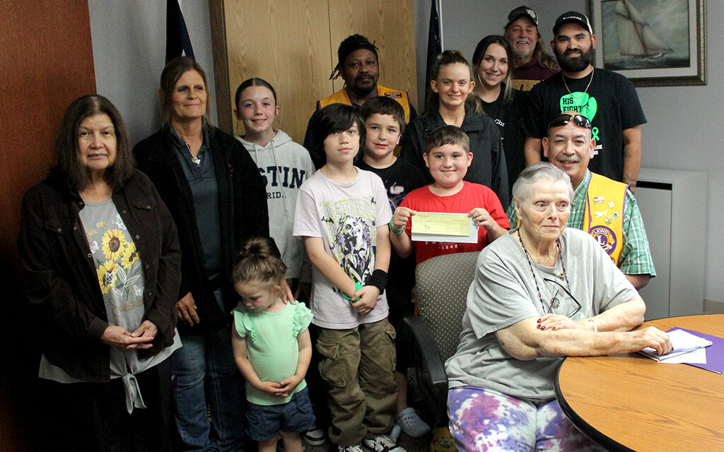 Big Check for Young Man Presented by Fairfield Lions Club