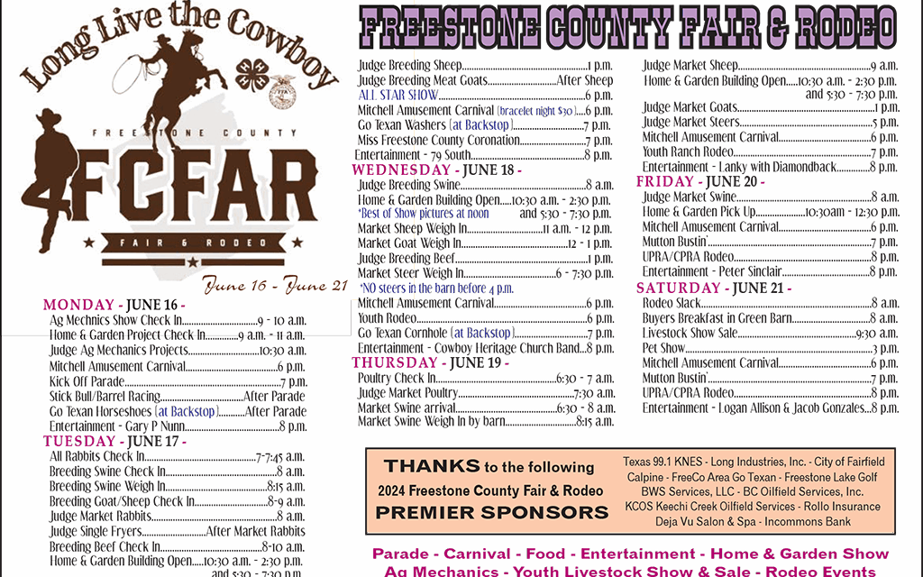 County Fair Week Activities Begin on Monday, June 16th