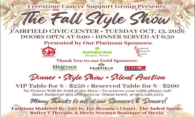 Freestone Cancer Support Group Gears Up For Annual Fall Style Show Oct. 13th