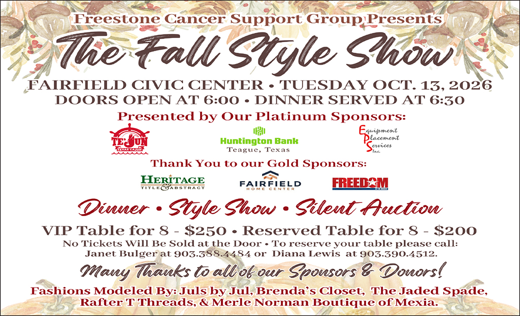 Freestone Cancer Support Group Gears Up For Annual Fall Style Show Oct. 13th